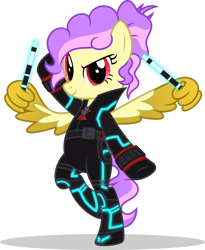 Size: 1280x1562 | Tagged: safe, artist:mlp-trailgrazer, oc, oc only, oc:golden symphony, pegasus, pony, bipedal, black widow (marvel), clothes, cosplay, costume, female, mare, simple background, solo, transparent background, wing hands, wings