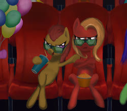 Size: 1280x1115 | Tagged: safe, artist:hecc95, oc, oc:marigold, oc:pun, earth pony, pony, ask pun, 3d glasses, ask, female, mare