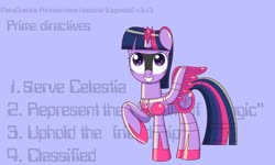 Size: 1280x767 | Tagged: safe, artist:trackheadtherobopony, twilight sparkle, alicorn, gynoid, pony, robot, robot pony, g4, female, robocop, roboticization, solo, twibot, twilight sparkle (alicorn)