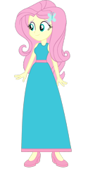 Size: 1024x2049 | Tagged: safe, artist:cartoonmasterv3, fluttershy, equestria girls, g4, female, long dress, simple background, solo, transparent background, vector