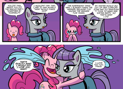 Size: 2000x1450 | Tagged: safe, artist:kate sherron, idw, maud pie, pinkie pie, earth pony, pony, g4, spoiler:comic, spoiler:comic86, :o, crying, duo, equestria's best big sister, female, heartwarming, hug, mare, ocular gushers, open mouth, sibling love, siblings, sisterly love, sisters, surprised pikachu face, tears of joy, wholesome