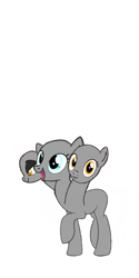 Size: 1080x2160 | Tagged: safe, artist:calebtyink, pony, any species, base, conjoined triplets, insanity, looking at you, multiple heads, raised hoof, template, three heads