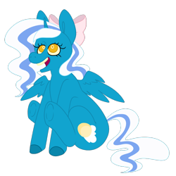 Size: 800x800 | Tagged: safe, artist:iucyfur, hopscotch, oc, oc:fleurbelle, alicorn, pony, alicorn oc, bow, female, hair bow, hopscotch (game), horn, looking up, mare, ych result, yellow eyes