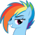 Size: 375x375 | Tagged: safe, artist:the smiling pony, rainbow dash, pegasus, pony, derpibooru, g4, .svg available, alternate hairstyle, derpibooru badge, faic, female, grin, lidded eyes, looking at you, mare, meta, short hair, simple background, smiling, smug, smugdash, solo, svg, transparent background, vector