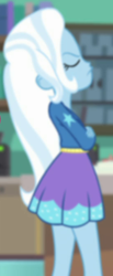Size: 274x667 | Tagged: safe, screencap, trixie, equestria girls, equestria girls specials, g4, my little pony equestria girls: better together, my little pony equestria girls: forgotten friendship, blurry, cropped, crossed arms, female, frown, solo