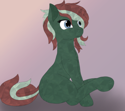 Size: 1800x1600 | Tagged: safe, artist:inanimatelotus, oc, oc only, oc:herbal remedy, crystal pony, earth pony, pony, cute, gradient background, simple background, sitting, solo