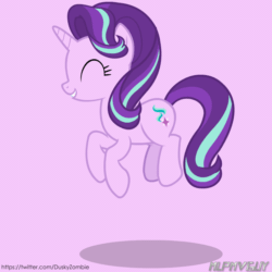 Size: 1000x1000 | Tagged: safe, artist:mrvector, starlight glimmer, pony, unicorn, g4, animated, cute, female, glimmerbetes, happy, irrational exuberance, jumping, mare, simple background, smiling, solo