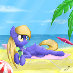 Size: 1466x1466 | Tagged: safe, artist:zigword, oc, oc only, pegasus, pony, beach, cocktail, lounge, solo