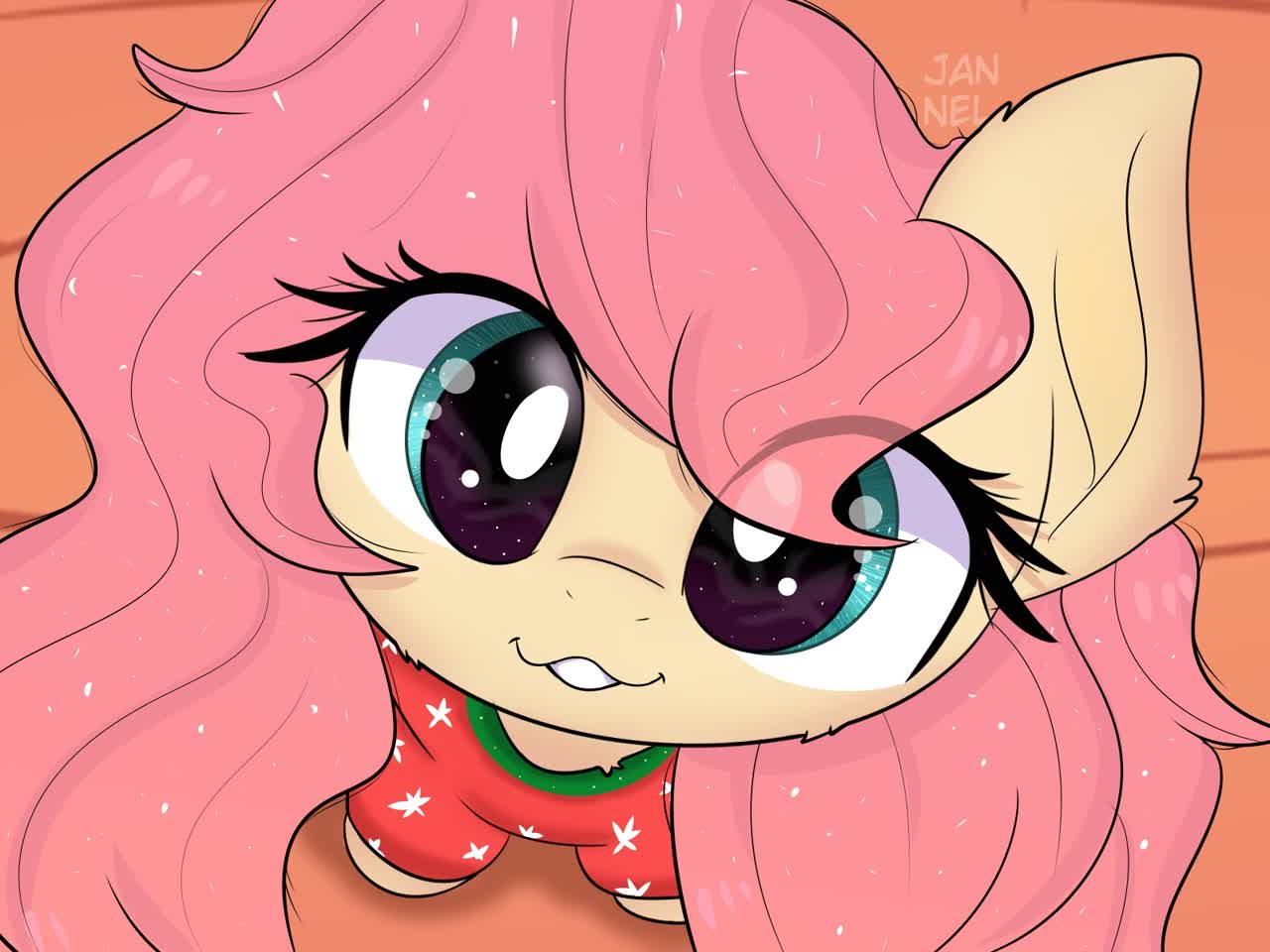 Safe Artist Janelearts Fluttershy Pegasus Pony Big Eyes Cute Female