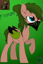 Size: 1280x1866 | Tagged: safe, artist:navyblitz, oc, oc only, oc:poison, pegasus, pony, bandana, colored wings, female, heterochromia, mare, solo, two toned wings, wings