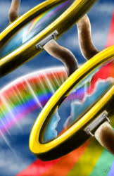 Size: 1970x3045 | Tagged: safe, artist:spiritofthwwolf, rainbow dash, pegasus, pony, g4, epic, fast, female, flying, goggles, mare, rainbow trail, reflection, shattered goggles, sky, sonic rainboom