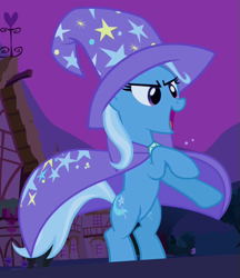 Size: 445x514 | Tagged: safe, screencap, trixie, pony, g4, magic duel, bipedal, cropped, female, rearing, solo