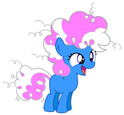 Size: 705x658 | Tagged: safe, artist:theironheart, oc, oc only, oc:kandy stripes, earth pony, pony, bust, earth pony oc, female, filly, messy mane, open mouth, recolor, simple background, transparent background