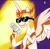 Size: 676x667 | Tagged: safe, edit, edited screencap, screencap, daybreaker, pony, a royal problem, g4, cropped, energy drink, female, monster energy, solo, sunglasses