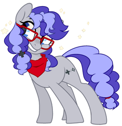 Size: 1047x1080 | Tagged: artist needed, safe, oc, oc only, oc:cinnabyte, earth pony, pony, adorkable, awkward, bandana, blushing, cinnabetes, cute, dork, female, glasses, mare, meganekko, pigtails, simple background, smiling, solo, transparent background