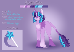 Size: 3500x2454 | Tagged: safe, artist:nobleclay, oc, oc only, oc:mythic show, pony, unicorn, high res, male, offspring, parent:party favor, parent:twilight sparkle, parents:twifavor, reference sheet, solo, stallion