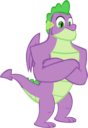 Size: 4004x5818 | Tagged: safe, artist:memnoch, spike, dragon, g4, the last problem, absurd resolution, crossed arms, gigachad spike, male, older, older spike, simple background, solo, transparent background, vector, winged spike, wings