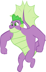 Size: 3730x5801 | Tagged: safe, artist:memnoch, spike, dragon, g4, the last problem, absurd resolution, flying, gigachad spike, male, older, older spike, simple background, solo, transparent background, vector, winged spike, wings