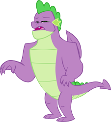 Size: 5435x6023 | Tagged: safe, artist:memnoch, spike, dragon, g4, the last problem, absurd resolution, gigachad spike, lidded eyes, male, older, older spike, simple background, solo, transparent background, vector, winged spike, wings