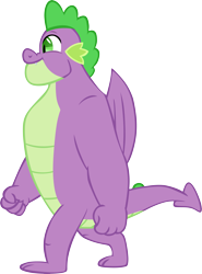 Size: 4201x5678 | Tagged: safe, artist:memnoch, spike, dragon, g4, the last problem, gigachad spike, male, older, older spike, simple background, solo, transparent background, winged spike, wings
