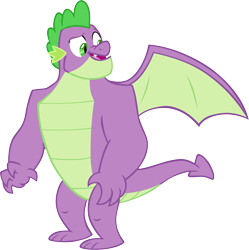 Size: 5983x6001 | Tagged: safe, artist:memnoch, spike, dragon, g4, the last problem, gigachad spike, male, older, older spike, simple background, solo, transparent background, winged spike, wings