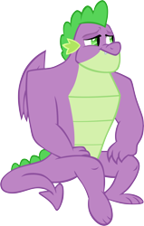 Size: 3738x5878 | Tagged: safe, artist:memnoch, spike, dragon, g4, the last problem, gigachad spike, male, older, older spike, simple background, solo, transparent background, winged spike, wings