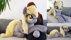 Size: 3972x2240 | Tagged: safe, artist:epicrainbowcrafts, derpy hooves, human, pony, g4, high res, irl, irl human, photo, plushie, solo