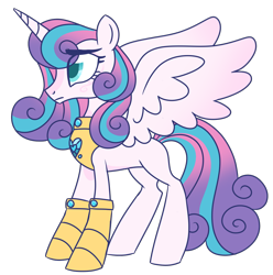 Size: 1088x1097 | Tagged: dead source, safe, artist:unicorn-mutual, princess flurry heart, pony, g4, armor, concave belly, eye clipping through hair, eyebrows, eyebrows visible through hair, female, older, older flurry heart, peytral, simple background, slender, solo, thin, transparent background, warrior flurry heart