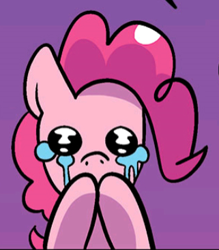 Size: 321x367 | Tagged: safe, idw, pinkie pie, earth pony, pony, g4, spoiler:comic, cropped, crying, female, mare, solo, teary eyes