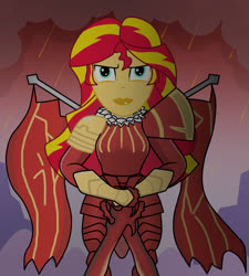 Size: 900x1000 | Tagged: safe, artist:mashoart, sunset shimmer, equestria girls, g4, armor, big lips, commander