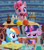 Size: 868x976 | Tagged: safe, artist:flamingo1986, edit, screencap, pinkie pie, rainbow dash, twilight sparkle, earth pony, pony, double rainboom, g4, g4.5, my little pony: stop motion short, potion party, book, chemistry, comparison, female, library, magic, mare, open mouth, smiling, telekinesis, twilight's castle, twilight's castle library
