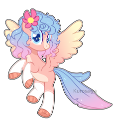 Size: 2304x2472 | Tagged: safe, artist:kurosawakuro, oc, oc only, hybrid, pegasus, pony, base used, colored hooves, colored pupils, ethereal mane, female, high res, interspecies offspring, magical lesbian spawn, offspring, parent:pinkie pie, parent:princess skystar, parents:skypie, simple background, solo, starry mane, transparent background