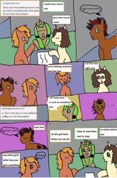 Size: 1355x2058 | Tagged: safe, artist:ask-luciavampire, oc, oc:keira starlight, oc:terra, earth pony, pony, unicorn, tumblr:ask-ponys-university, ask, comic, tumblr