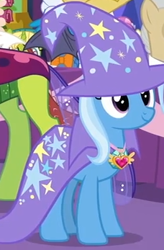 Size: 228x347 | Tagged: safe, screencap, fluffy clouds, mayor mare, thorax, trixie, changedling, changeling, celestial advice, g4, cropped, king thorax