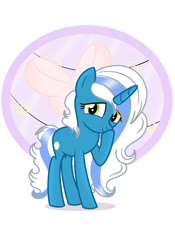 Size: 1024x1464 | Tagged: safe, artist:riofluttershy, oc, oc:fleurbelle, pony, unicorn, adorabelle, adorable face, bow, cute, female, filly, hair bow, looking at you, mare, ocbetes, race swap, smiling, smiling at you, yellow eyes