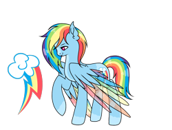 Size: 1438x1088 | Tagged: safe, artist:twinklecometyt, rainbow dash, pegasus, pony, g4, alternate design, colored wings, female, mare, multicolored wings, rainbow wings, raised hoof, redesign, simple background, solo, transparent background, wings