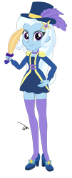 Size: 1600x3943 | Tagged: safe, artist:gmaplay, trixie, equestria girls, g4, street magic with trixie, spoiler:eqg series (season 2), beautiful, clothes, cute, diatrixes, epaulettes, female, hat, high heels, legs, magician outfit, shoes, simple background, socks, solo, sword, thigh highs, top hat, transparent background, weapon