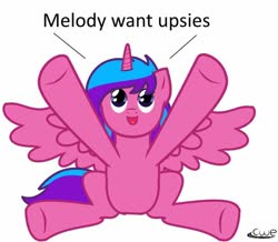 Size: 862x750 | Tagged: safe, artist:99999999000, oc, oc only, oc:melody aurora, alicorn, pony, alicorn oc, cute, daaaaaaaaaaaw, horn, hugs needed, hugs?, offspring, parent:flash sentry, parent:twilight sparkle, parents:flashlight, solo