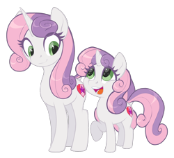 Size: 2216x2024 | Tagged: safe, artist:moonseeker, sweetie belle, pony, unicorn, g4, duality, female, filly, high res, mare, older, older sweetie belle, self ponidox, simple background, solo, time paradox, transparent background