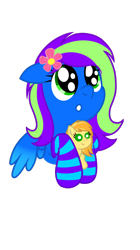Size: 674x1200 | Tagged: safe, artist:itsnovastarblaze, oc, oc only, oc:novastar blaze, oc:spindrop, pegasus, pony, begging, bust, clothes, cute, female, flower, flower in hair, folded wings, mare, ocbetes, pegasus oc, plushie, puppy dog eyes, simple background, socks, solo, striped socks, transparent background, wings