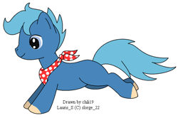 Size: 576x382 | Tagged: safe, artist:chili19, oc, oc only, earth pony, pony, colored hooves, lupe, male, neckerchief, neopets, ponified, simple background, solo, stallion, white background