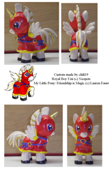 Size: 946x1445 | Tagged: safe, artist:chili19, oc, oc only, alicorn, pony, alicorn oc, armor, crossover, customized toy, horn, irl, male, neopets, photo, ponified, raised hoof, stallion, toy, uni
