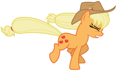 Size: 9162x5462 | Tagged: safe, artist:estories, applejack, earth pony, pony, g4, absurd resolution, female, hat, mare, running, simple background, solo, transparent background, vector