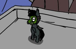 Size: 699x459 | Tagged: safe, alternate version, artist:omegapony16, oc, oc only, oc:oriponi, pony, cropped, gas mask, male, mask, solo, stallion