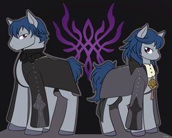 Size: 1280x1024 | Tagged: safe, artist:housho, earth pony, pony, black background, byleth, clothes, female, female byleth, fire emblem, fire emblem: three houses, male, male byleth, mare, ponified, self paradox, self ponidox, simple background, stallion