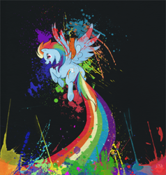 Size: 750x787 | Tagged: safe, artist:daxtri, rainbow dash, pegasus, pony, badass, female, mare, spread wings, wings
