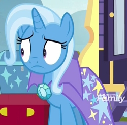 Size: 810x800 | Tagged: safe, screencap, trixie, pony, unicorn, g4, road to friendship, cropped, discovery family logo, female, mare, solo
