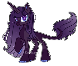 Size: 2560x2160 | Tagged: safe, artist:kurosawakuro, oc, oc only, pony, unicorn, base used, female, high res, magical lesbian spawn, mare, offspring, parent:tempest shadow, parent:twilight sparkle, parents:tempestlight, simple background, solo, transparent background