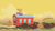 Size: 1280x720 | Tagged: safe, screencap, little strongheart, bison, buffalo, g4, over a barrel, season 1, badass, badass adorable, caboose car, cute, desert, feather, female, motion blur, partly cloudy, running, train car, unnamed buffalo, unnamed character, wagon