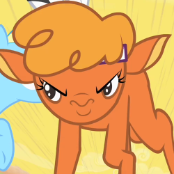 Size: 250x250 | Tagged: safe, screencap, little strongheart, rainbow dash, bison, buffalo, g4, over a barrel, badass, badass adorable, cropped, cute, solo focus, speed lines